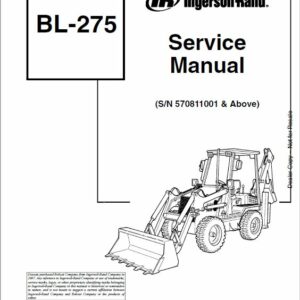 Bobcat BL275 Loader Service Repair Manual