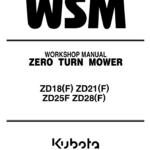 Kubota ZD18F, ZD21F, ZD25F, ZD28F Mower Workshop Service Manual