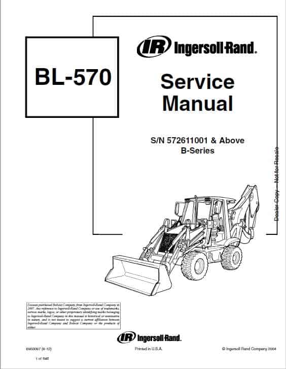 Bobcat BL570 Loader Service Repair Manual