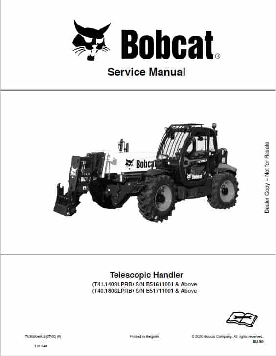 Bobcat T40.180, T41.140 versaHANDLER Telescopic Service Repair Manual