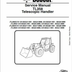 Bobcat TL358 versaHANDLER Telescopic Service Repair Manual