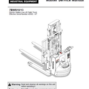 Toyota 7BWS10, 7BWS13 Lift Pallet Truck Service Repair Manual