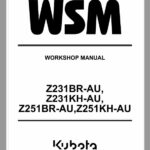 Kubota Z231BR-AU, Z231KH-AU, Z251BR-AU, Z251KH-AU Mower Repair Manual
