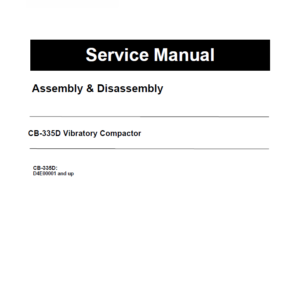 Caterpillar CAT CB-335D Vibratory Compactor Service Repair Manual (D4E00001 and up)