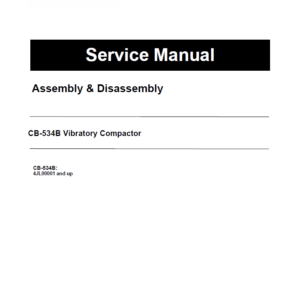 Caterpillar CAT CB-534B Vibratory Compactor Service Repair Manual (4JL00001 and up)