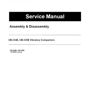 Caterpillar CAT CB-334E, CB-335E Vibratory Compactor Service Repair Manual (C3F00001 and up)