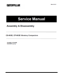 Caterpillar CAT CS-663E, CP-663E Vibratory Compactor Service Repair Manual (DAG00001 and up)