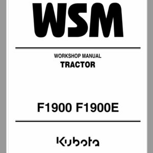 Kubota F1900, F1900E Front Mower Workshop Manual