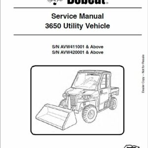 Bobcat 3650 Toolcat Utility Vehicle Service Repair Manual