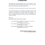 Toyota 7FDU35, 7FDU45, 7FDU60, 7FDU70, 7FDU80, 7FDKU40, 7FDAU50 Forklift Repair Manual - Image 2