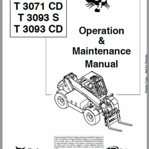 Bobcat T3071, T3071CD, T3093S, T3093CD versaHANDLER Telescopic Operation Manual