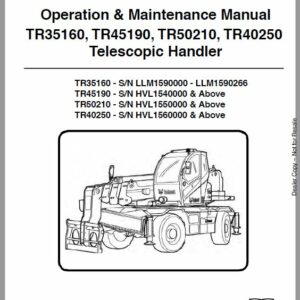 Bobcat TR35160, TR40250, TR45190, TR50210 versaHANDLER Telescopic Service Repair Manual - Image 2