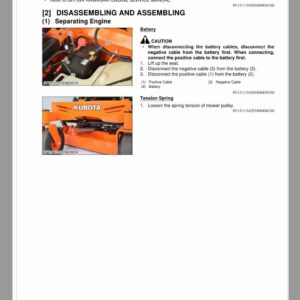 Kubota Z122R-AU Zero Turn Mower Workshop Repair Manual - Image 2