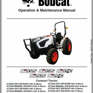 Bobcat CT2025, CT2035, CT2535, CT2540 Tractor Service Repair Manual - Image 3