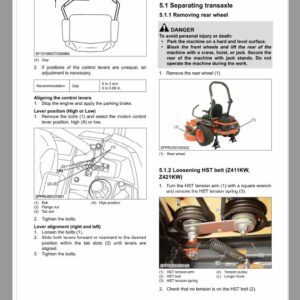 Kubota Z411KW-AU, Z421KW-AU, Z412KW-AU, Z422KW-AU Mower Repair Manual - Image 3