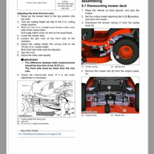 Kubota T2090BR-AU, T2290KW-AU, T2290KWT-AU Lawn Mower Workshop Repair Manual - Image 5