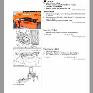 Kubota Z122R-AU Zero Turn Mower Workshop Repair Manual - Image 5