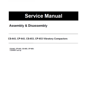 Caterpillar CAT CS-643, CP-643, CS-653, CP-653 Vibratory Compactor Repair Manual (7JD00001 and up)