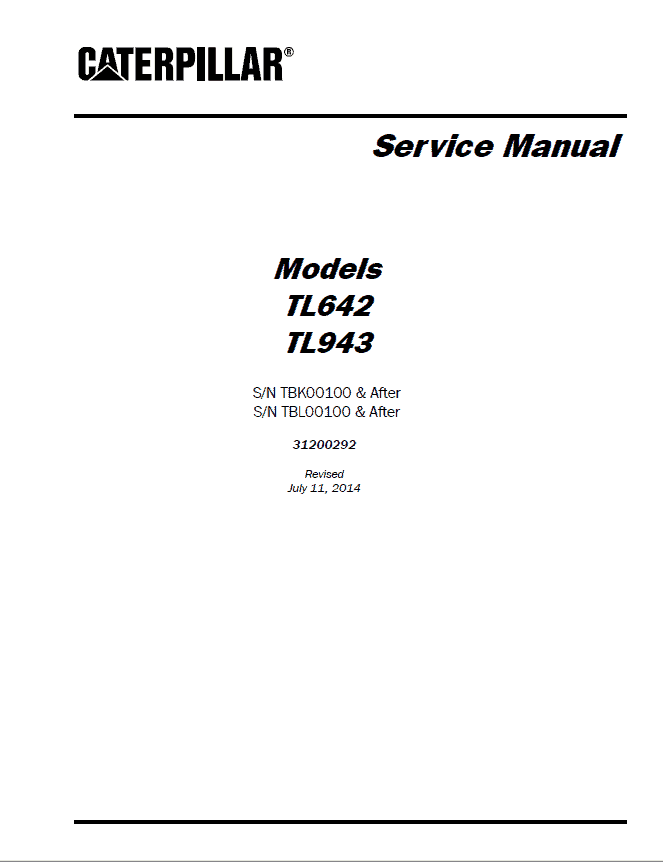 【美品・動作未確認】THE RAIL LOADERS(TRL) 説明書完備 Caterpillar CAT TL642 Telehandler Operation, Parts and Repair