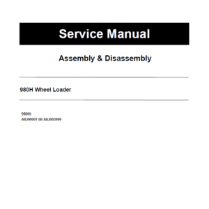 Caterpillar CAT 980H Wheel Loader Service Repair Manual (A8J00001 till 03999)