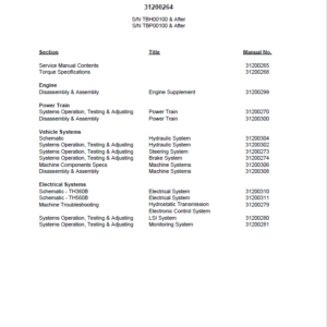 Caterpillar CAT TH360B, TH560B Telehandler Service Repair Manual