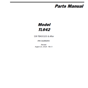 Caterpillar CAT TL642 Telehandler Operation, Parts and Repair Manual (SN after TBK00100) - Image 4