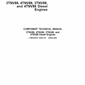 John Deere 3TNV86, 4TNV86, 3TNV88, 4TNV88 Diesel Engine Technical Manual (CTM120419)