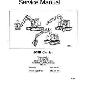 Timberjack 608B Carrier Service Repair Manual (SN X005001 an up)