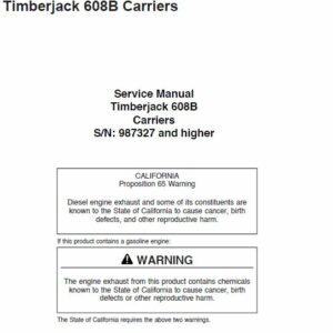 TImberjack 608B Carriers Service Repair Manual (987327 and Up)