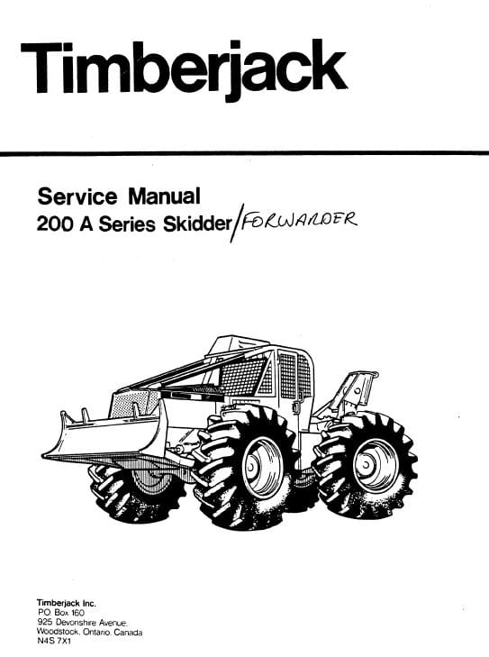 Timberjack 200A Series Skidder Forwarder Service Repair Manual