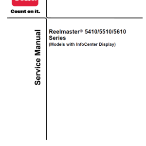 Toro Reelmaster 5410, 5510, 5610 Service Repair Manual