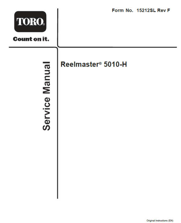 Toro Reelmaster 5010-H Service Repair Manual