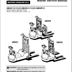 Toyota 6BWC10, 6BWC15, 6BWC20, 6BWS11, 6BWS15, 6BWS20, 6BWR15 Repair Manual