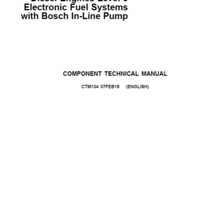 John Deere 6.8L, 8.1L PowerTech Diesel Engines Level 3 Electronic Fuel Systems with Bosch Pump Repair Manual