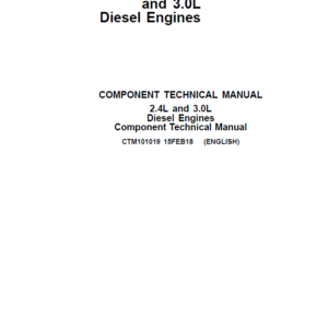 John Deere PowerTech E 2.4L, 3.0L Diesel Engines Repair Manual (CTM101019)