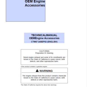 John Deere OEM Engine Accessories Service Repair Manual (CTM67)