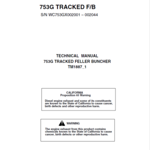 John Deere 753G Feller Buncher Service Repair Manual (002001 – 002044)