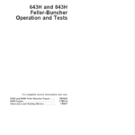 John Deere 643H, 843H Feller Buncher Service Repair Manual (TM1844 and TM1845) - Image 2