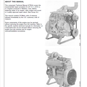 John Deere Series 500, 6619 Diesel Engines Service Repair Manual (CTM9) - Image 3