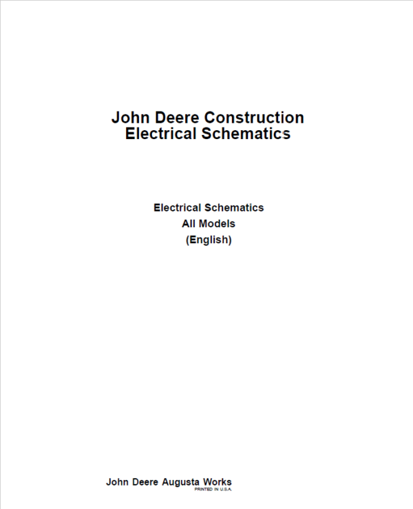 John Deere Construction Electrical Schematics Manual