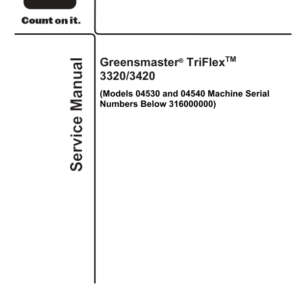 Toro Greensmaster Triflex Hybrid 3320, 3420 (Models 04530, 04540) Service Repair Manual