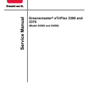 Toro Greensmaster 3360, 3370 eTriFlex (Models 04580, 04590) Service Repair Manual