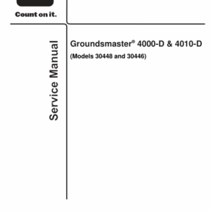 Toro Groundsmaster 4000-D, 4010-D (Model 30448, 30446) Service Repair Manual