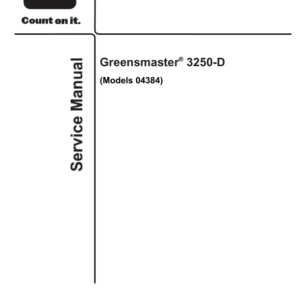 Toro Greensmaster 3250-D (Model 04384) Service Repair Manual