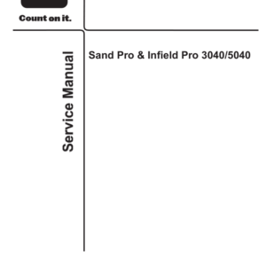 Toro Sand Pro, Infield Pro 3040, 5040 (Models 8703, 8705) Service Repair Manual