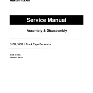 Caterpillar CAT 315B, 315B L Track Type Excavator Service Repair Manual (3AW00001 and up) - Image 1