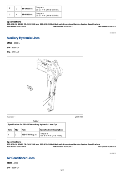 CAT 305 5 SERVICE MANUAL visual data 4