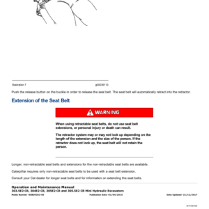 Caterpillar CAT 305E2 CR Mini Hydraulic Excavator Service Repair Manual (DJX00001 and up) - Image 5