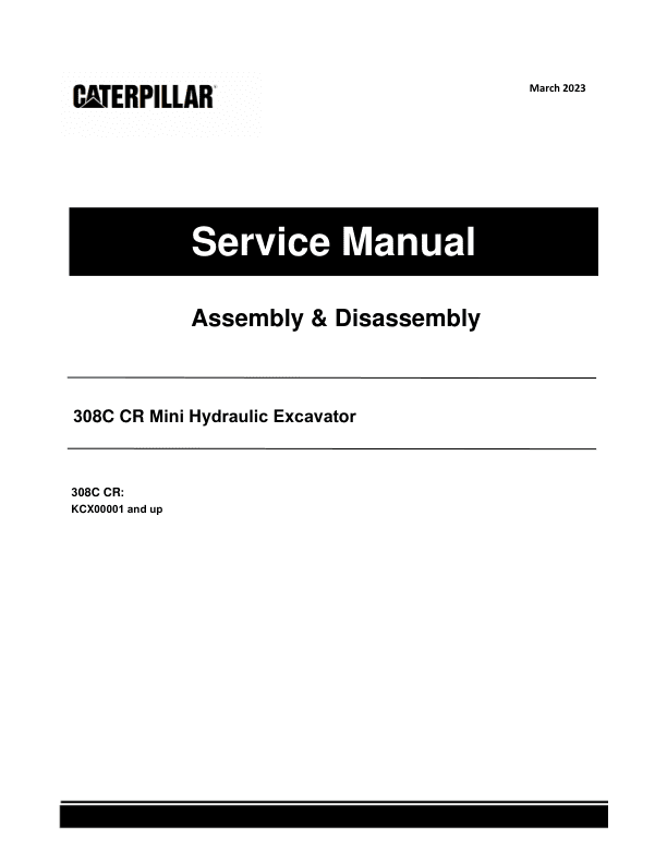 Caterpillar CAT 308C CR Mini Hydraulic Excavator Service Repair