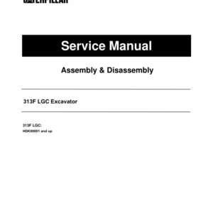 Caterpillar CAT 313F LGC Excavator Service Repair Manual (HDK00001 and up) - Image 1